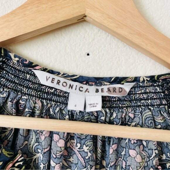 Veronica Beard SIZE 4 Karlina paisley smocked mini dress - Picture 4 of 6